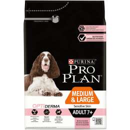 Корм Purina Pro Plan для собак старше 7 лет средних и крупных пород с чувствительной кожей, с высоким содержанием лосося (3 кг)