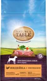 Корм Nature's Table сухой корм для взрослых собак всех пород, «Индейка с овощами» (2,3 кг)