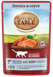 Nature's Table влажный корм для кошек, «Лосось в соусе» (85 г)