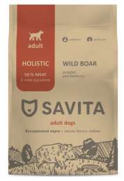 Корм SAVITA беззерновой корм для взрослых собак с мясом дикого кабана (4 кг)