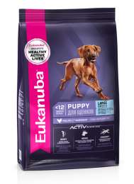 Корм Eukanuba для щенков крупных пород, с птицей (3 кг)