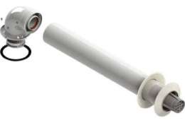 Комплект коаксиального дымохода Arderia: отвод, труба с наконечником, накладки